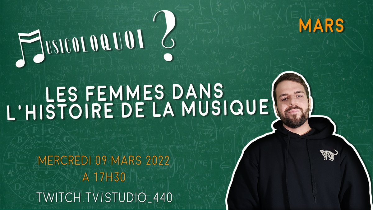 studio440_'s tweet photo. Un nouveau thème vous attend pour le mois de mars de l'émission #Musicoloquoi ❗️

🔎 Les femmes dans l'histoire de la musique 

Retrouvez Réo à partir de 17h30 sur notre chaîne #Twitch.

➡️ https://t.co/ssaBEMBjIT
➡️ https://t.co/ssaBEMBjIT
➡️ https://t.co/ssaBEMBjIT https://t.co/jcSenMvmjf