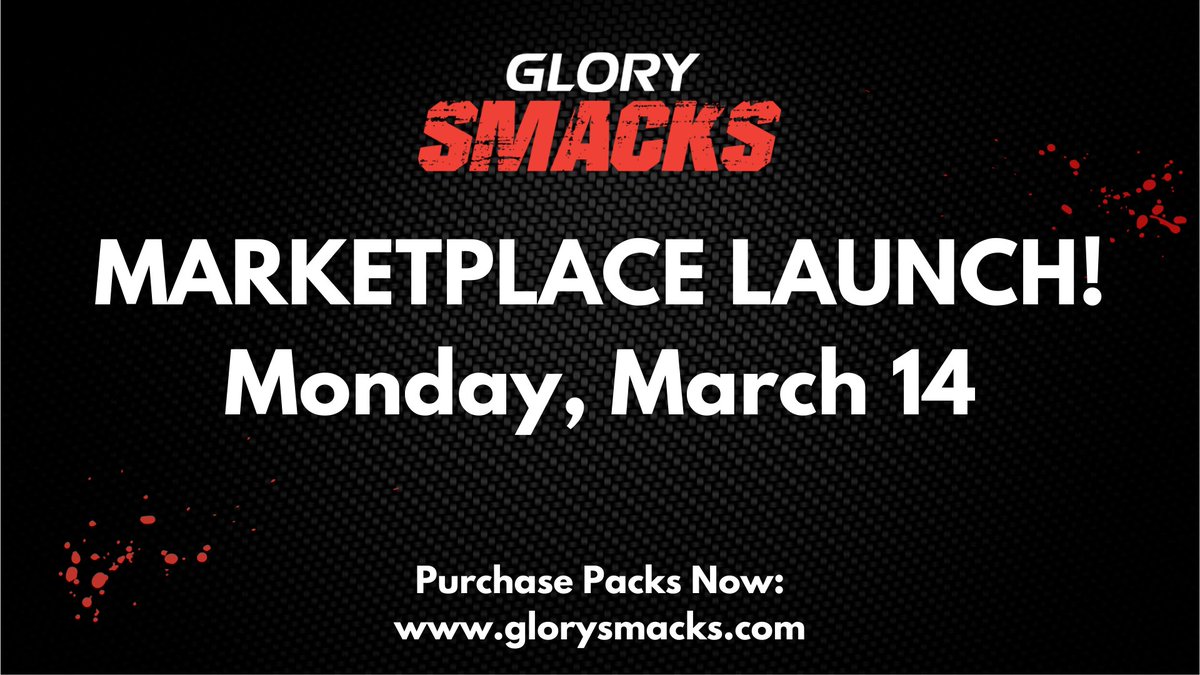 GlorySmacks's tweet photo. 🚨 It's happening 🚨

The full GLORY Smacks marketplace is launching next Monday, March 14!

Join Discord to be the first to know about updates and giveaways as we approach launch:

https://t.co/psnvAw307k https://t.co/nT1sbfQrgm