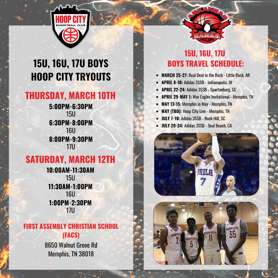HoopCityBC's tweet photo. Tryouts for Hoop City begin tomorrow! Show the team what you've got and be a part of a winning tradition this upcoming season!
Pre-register at https://t.co/PMKbAvkreb
.
.
.
#hoopcitybasketball #hoopcitytradition #hoopcitytryouts #AAUbasketballprogram #memphisAAU https://t.co/UiCcmfnrHt