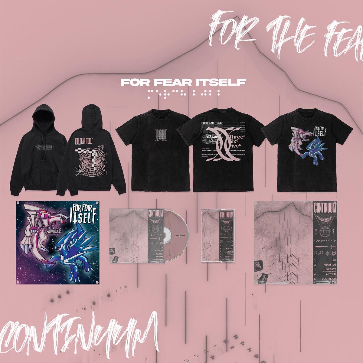 forfearitself's tweet photo. 服 2 DAYS 服

The extended end date for our Limited Continuum merch drop is FRIDAY, make sure to get those pre-orders in as these items won’t be reprinted. Link in bio xx

Designs by @laikagraphics and @Saltinvin 

#PokemonLegendsArceus #deathcore https://t.co/GpLdaSULda