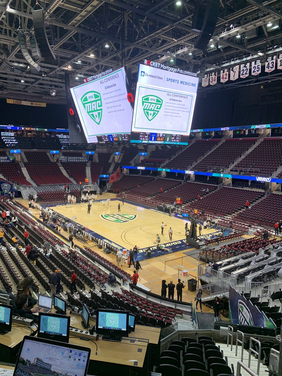 doriancraft's tweet photo. We’re just under an hour away from tip-off in the MAC tournament’s opening game between @ToledoWBB and Ohio. Highlights and reaction from Day One in Cleveland coming up tonight at 10:30 on Sports Nightly! @BCSNsports #BCSNnation #GetSomeMaction https://t.co/yezJnwx8RH
