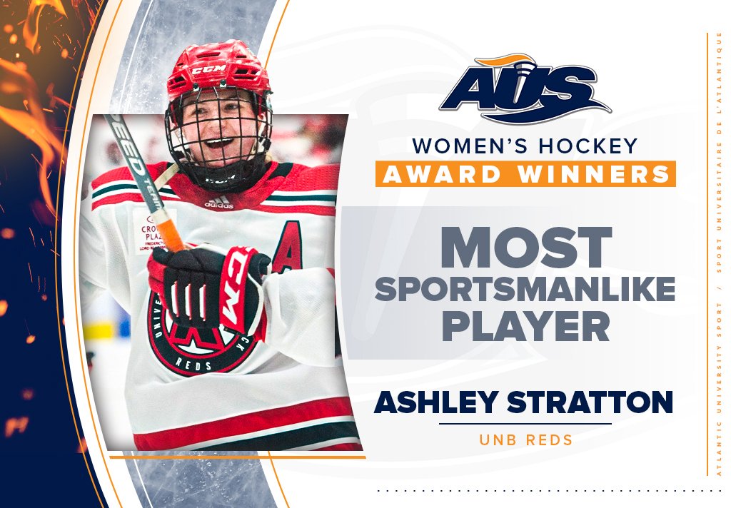 AUS_SUA's tweet photo. You want to know about sportsmanship? Ask  @UNBAthletics' @ash_stratton3. For the second consecutive time, she's been named the AUS' most sportsmanlike player. Congrats, Ashley!

🏒More details: https://t.co/m1SM74lwmy https://t.co/0cCUO9o5gR