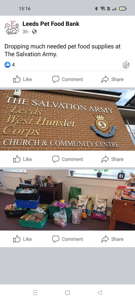 Our services are very much in demand, people desperate for support for their animals. We all know that resources are spread thin but If you can support the Pet Food Bank in any way please do, we need to keep pets with their families not in rescues.