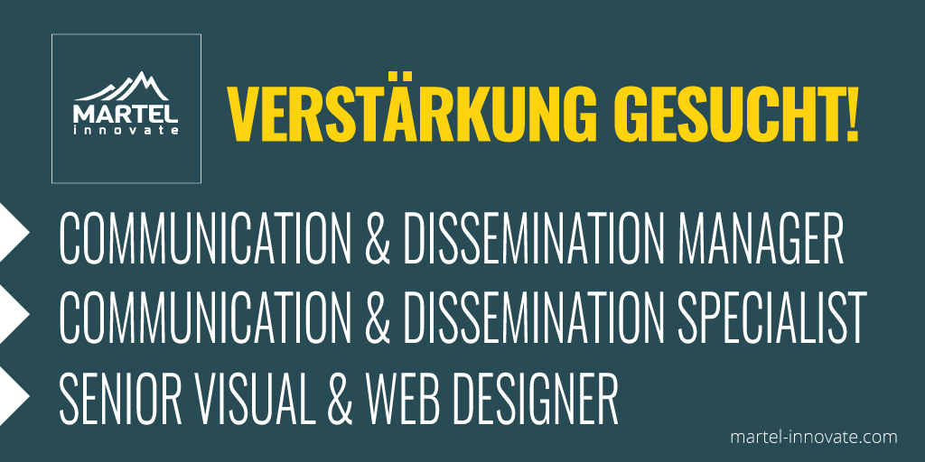 Das Martel-Team in den #Niederlanden wächst weiter🎉 Wir suchen kreative Profis:
⭐ Senior Visual/Web designer
⭐ Communication and Dissemination Manager
⭐ Communication and Dissemination Specialist

Wir freuen uns auf Ihre Bewerbung: bit.ly/3IO1rM1