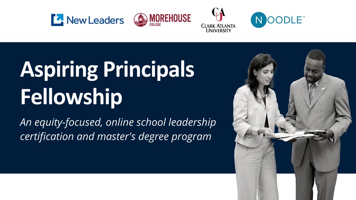 We are thrilled to announce the launch of the Aspiring Principals Fellowship! In partnership with <a href="/NewLeaders/">New Leaders</a>, <a href="/Morehouse/">Morehouse College</a>, and <a href="/CAU/">Clark Atlanta University</a>, this first-of-its-kind fellowship will train the next generation of equity-focused school leaders. 

Read more: bit.ly/374gyD9
