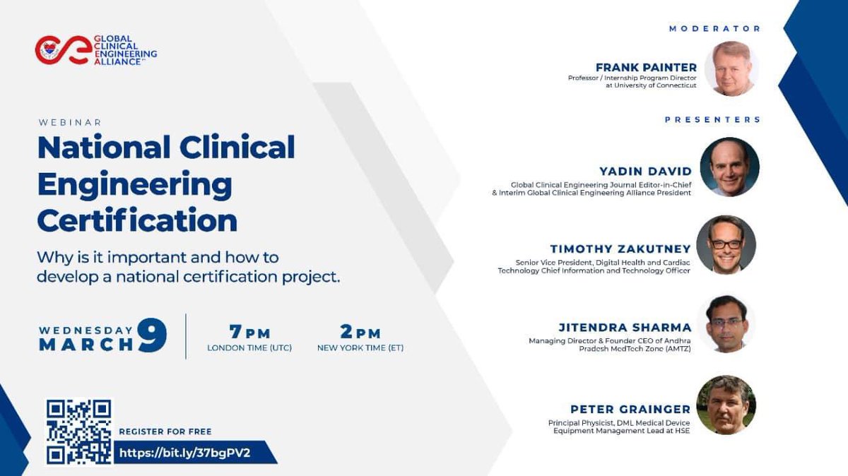 gcealliance's tweet photo. TODAY ⏰
In this webinar, we'll address the importance of certifying Clinical Engineering professionals to increase value and efficiency in healthcare organizations 🏥 .

https://t.co/zxJHML8zl9

#ClinicalEngineering #GCEA #GlobalClinicalEngineeringAlliance #ClinicalEngineer https://t.co/qSHVFJs7T6