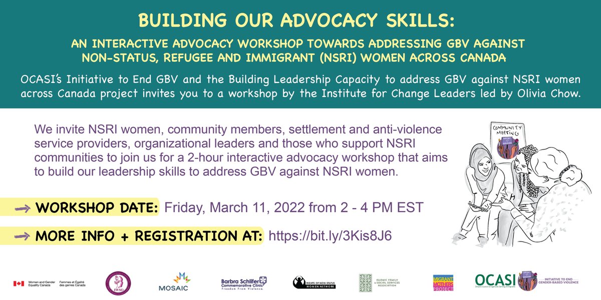 Sign up for our upcoming Advocacy Workshop Friday March 11 2-4 EST in collaboration with the Institute for Change Leaders. 

Registration link and further details below: