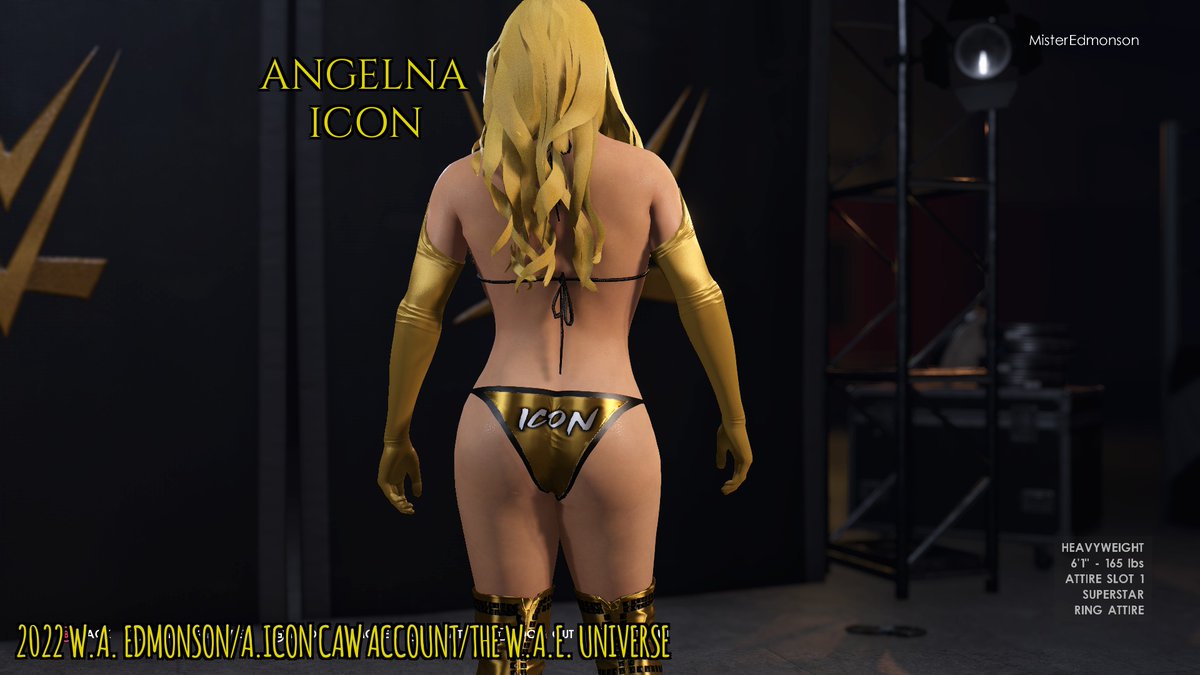 AngelinaIconWAE's tweet photo. #NewProfilePic of @WAEUbyWAE #eWrestling Amazon, #AngelinaTheIcon. An Amazonian heel and founding member of #TheHollywoodBlondes faction, will be the new face of The #WAEUniverse. #WWE2K22 #Xbox #Gaming #WWE2K #CAW https://t.co/ZN8iFBLHi6