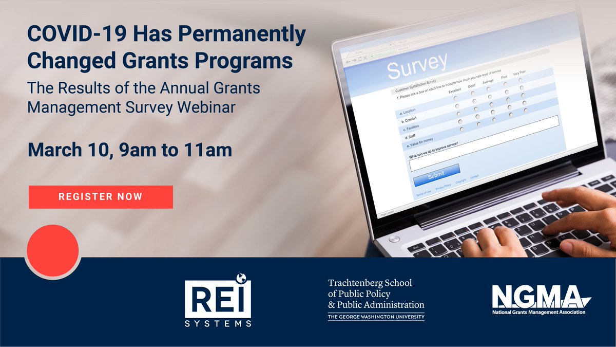 REI_Systems's tweet photo. TOMORROW, join us and our distinguished panel as we discuss the results of the annual grants management survey. The webinar is free. If you can't make it live, register today, and we will send you the recording.   https://t.co/fKYNQ9SQ7R

#REIsystemsEVENTS #webinar #grants https://t.co/TBi5e5bvPj