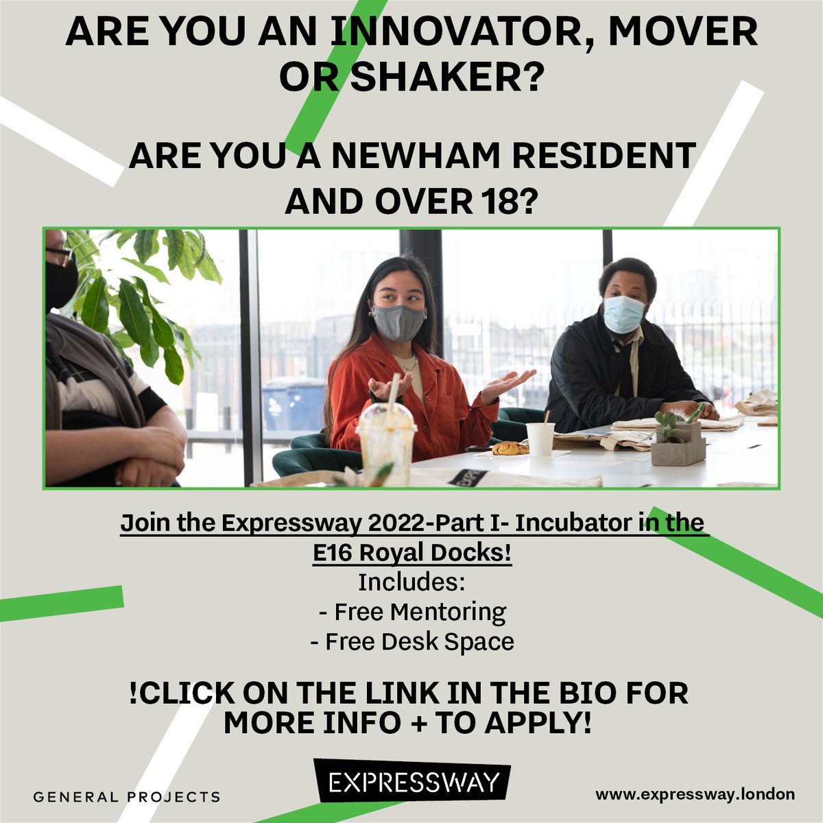 !!APPLY NOW FOR THE EXPRESSWAY YOUTH INCUBATOR 2022 PART ONE BY CLICKING ON OUR INSTAGRAM WEB LINK !!⁣⁣⁣
*⁣⁣⁣
A collaborative programme run by <a href="/expresswayldn/">Expressway</a> , to support entrepreneurial talent in keeping with Mayor Rokhsana Fiaz’s community wealth building programme.⁣⁣⁣