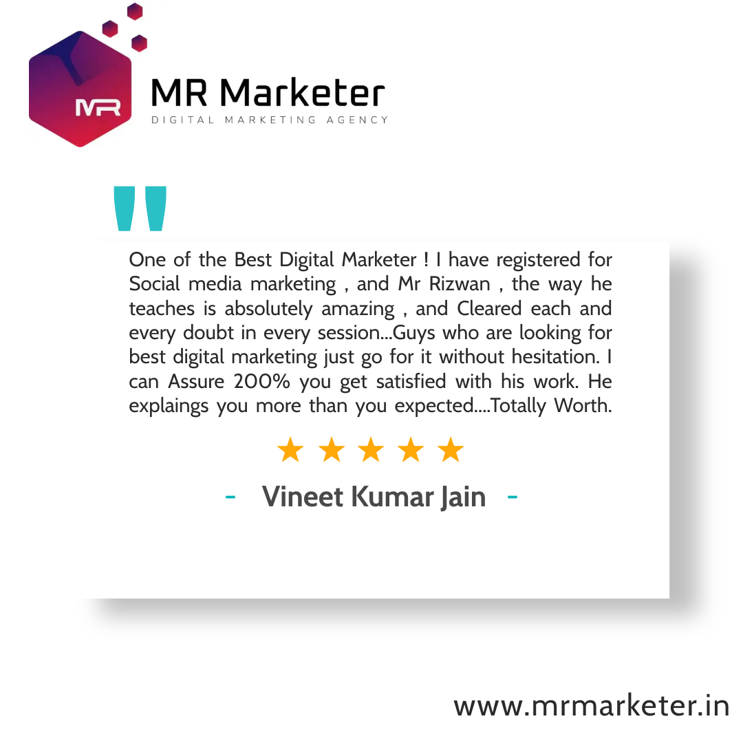 mrmarketer_in's tweet photo. Latest Review to MR Marketer Digital Marketing Course Online 

#MRMarketer #digitalmarketing #digitalmarketingagency #digitalmarketingcourse #digitalmarketingcourseonline https://t.co/GczY9is6Sz