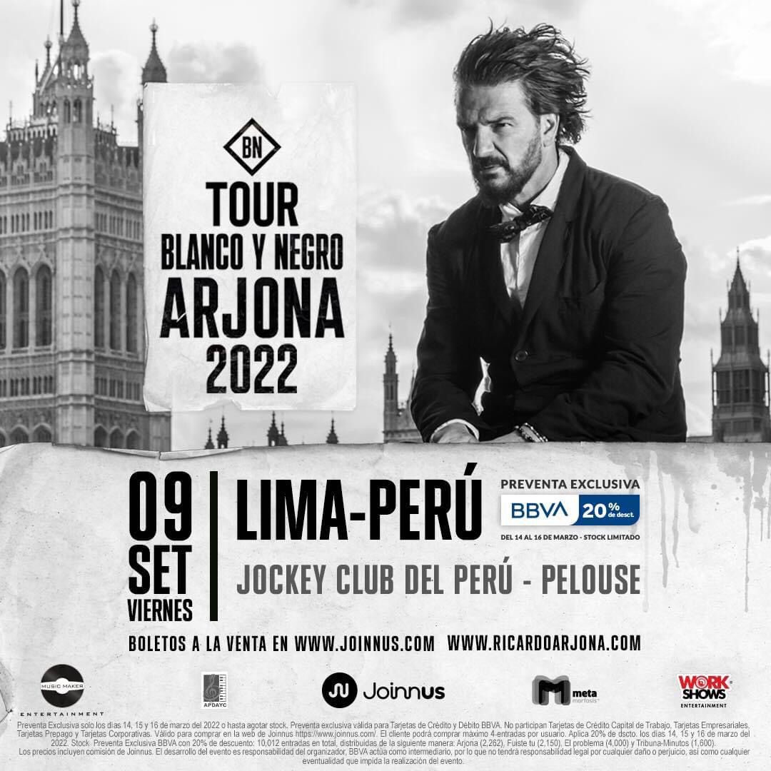 notiarjona's tweet photo. #BlancoYNegroTour @Ricardo_Arjona #Lima #Peru https://t.co/tc0b3XAuc2