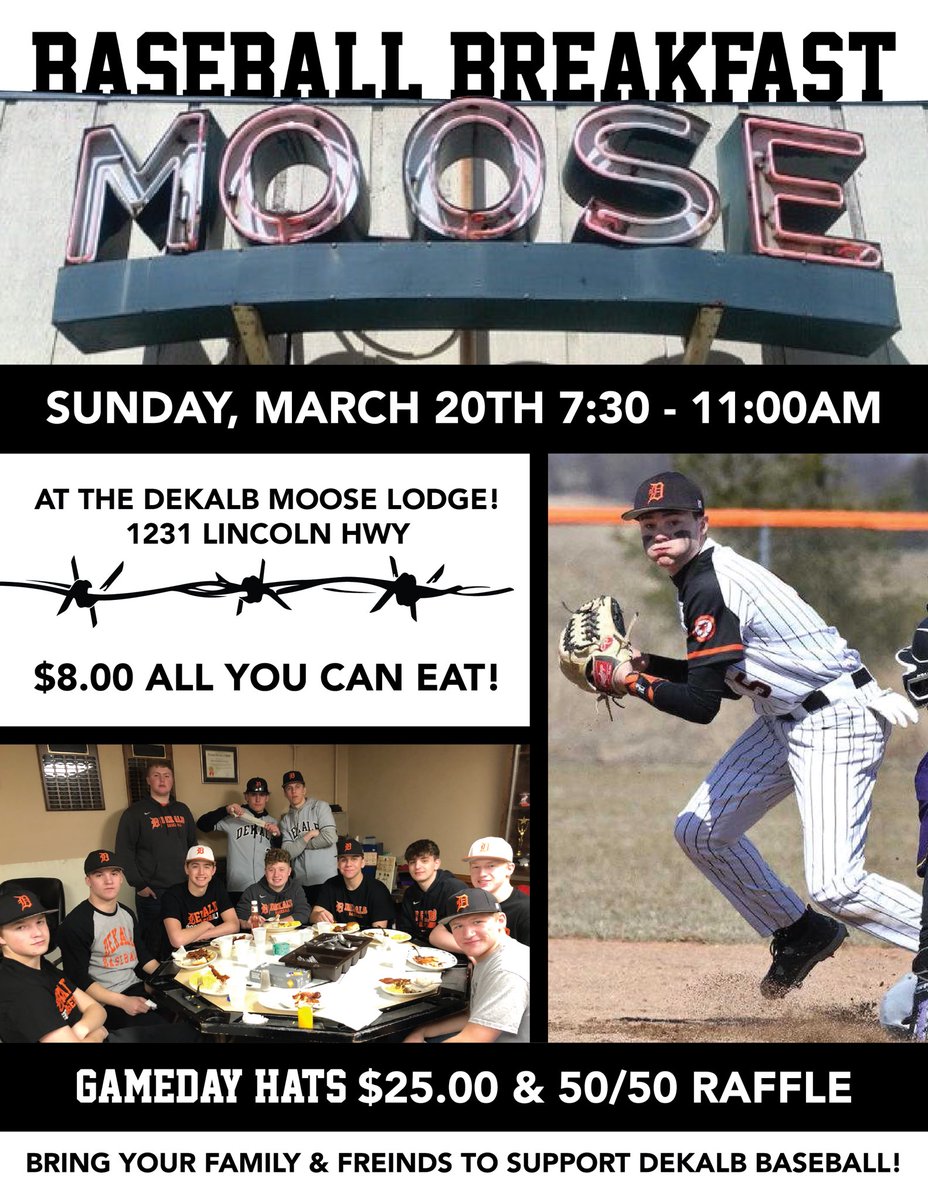 Our Annual Moose Breakfast is coming up on March 20th! 🍳🥓☕️