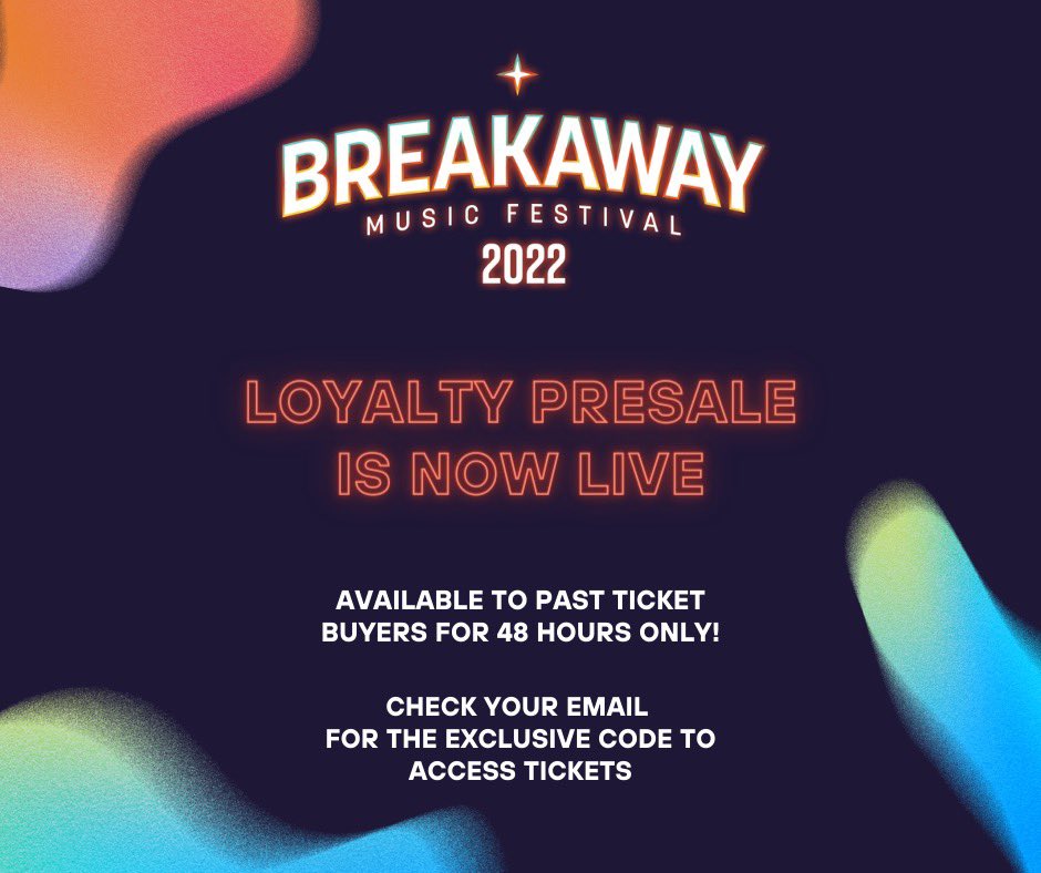 Being a loyal Breakaway fan has its perks. As a thank you we want you to get tickets before anyone else. Even better, this is the best deal you can get on tickets!