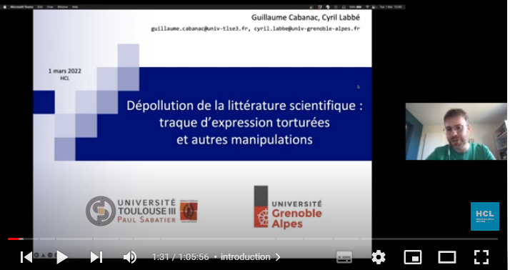CHUdeLyon's tweet photo. "Dépollution de la littérature scientifique : traque d'expression torturée et autres manipulations", présenté par @gcabanac et Cyril Labbé lors du rdv de la Commission Intelligence Artificielle des HCL 👇
https://t.co/8XqzLTVK3h
#SCIgen #Papermills #PeerReviewHacking #Plagiat https://t.co/IyGZhLfy9l
