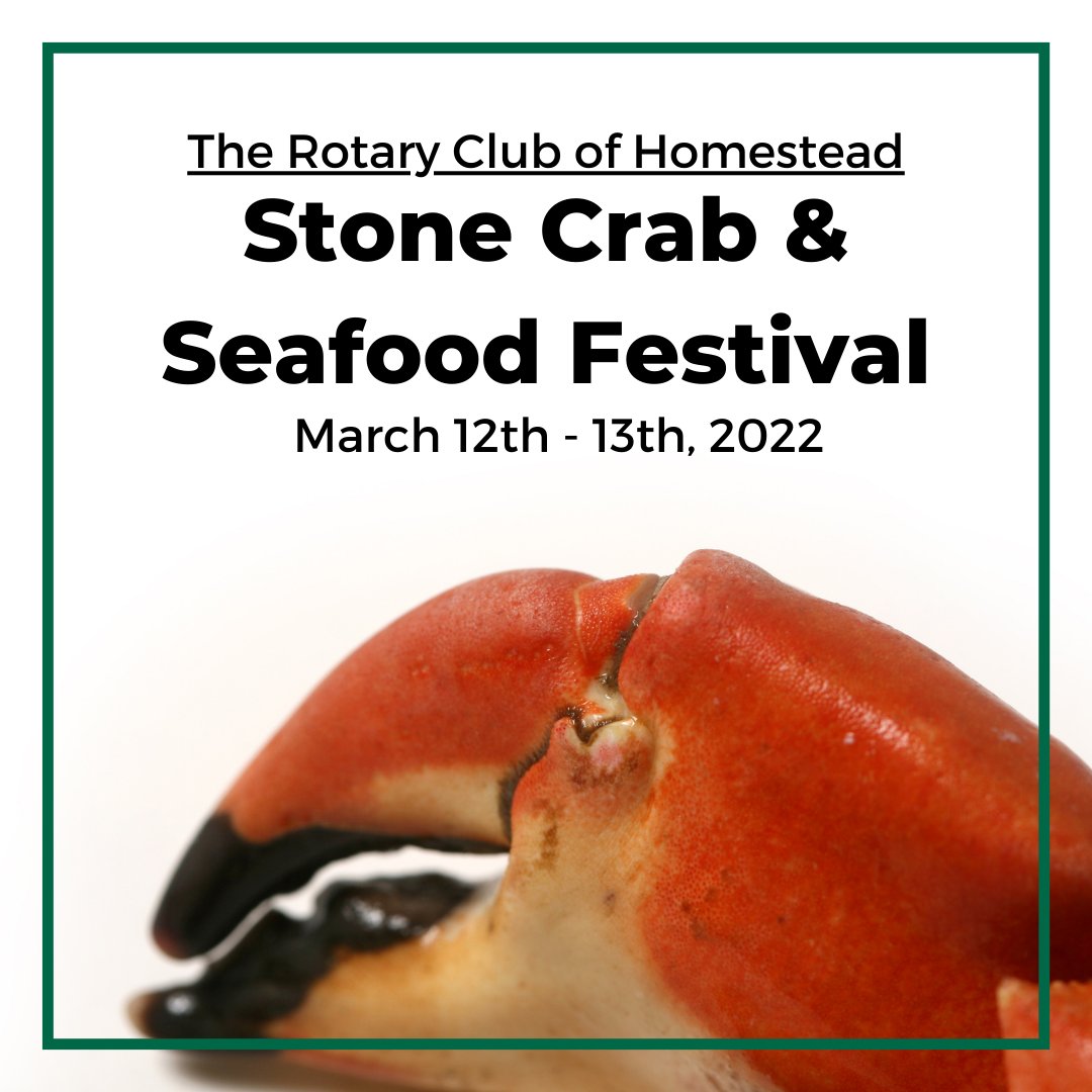 It's almost time for The Rotary Club of Homestead Stone Crab and Seafood Festival! Panter, Panter, and Sampedro is one of the sponsors of this much-loved community event, which runs March 12th to March 13th, 2022. 
homesteadseafoodfestival.com/index.html