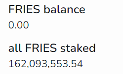 friesdao's tweet photo. An amazing 66% of all circulating $FRIES are staked into the members app for $KCHUP by the truest crew members of friesDAO!

Holders of $FRIES, get staking at https://t.co/QkMKTncHSx at 2.76X reward rate in the first month! https://t.co/8ZpaZD3BYr