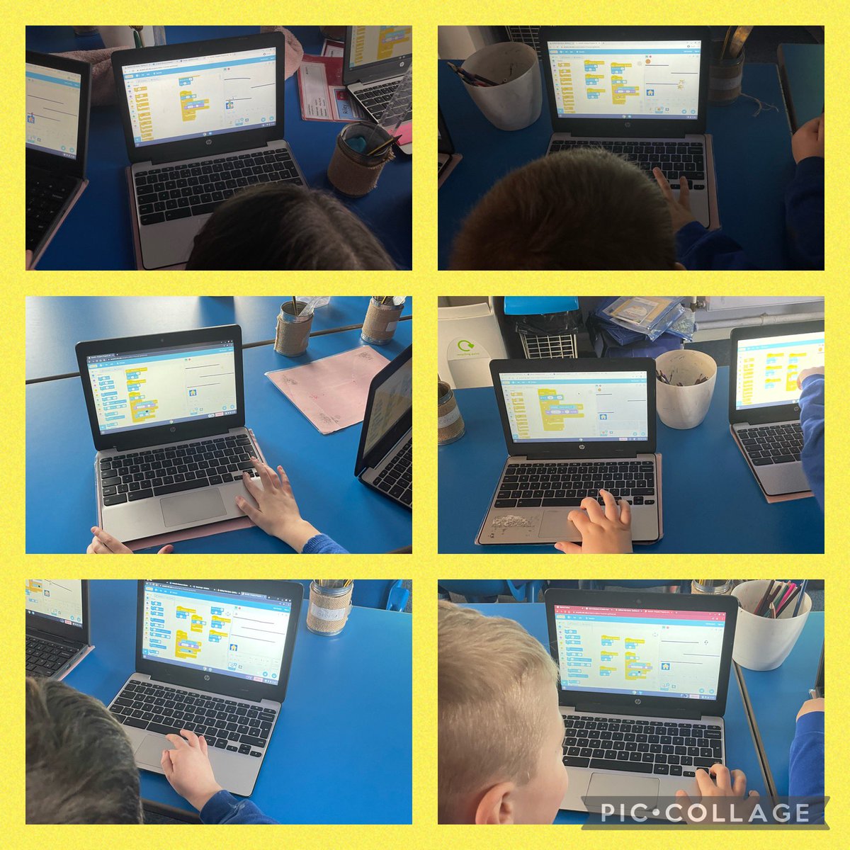 Dosbarth Rhiannon Roberts had a great time today with <a href="/Technocamps/">Technocamps</a> learning how to make a maze game using Scratch @DeightonPrimary