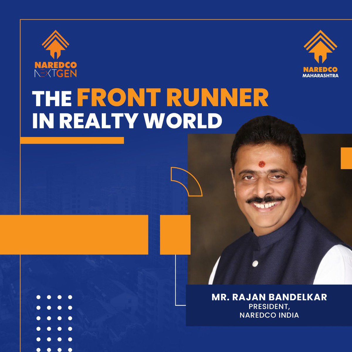 NaredcoMaha's tweet photo. Mr. @rajan_bandelkar, the Director of @RaunakGroup  is known for its ‘out of the box thinking’ in the realty world. A team player and an inspiring leader always believes in achieving his goals despite any odds. @NaredcoNational 
#RealEstate #NAREDCO #Naredcowest #NaredcoNational https://t.co/PSX55sMQYs