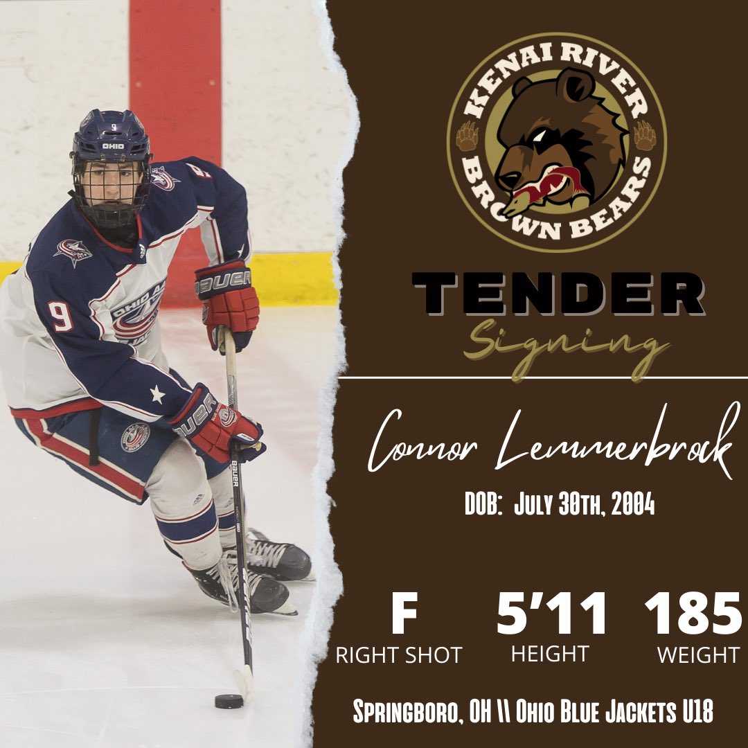 BrownBearsNAHL's tweet photo. 🚨 Tender Signing 🚨 
Welcome to the Den, Connor Lemmerbrock! 
#gobears #brownbearnation https://t.co/B1h1O2oagD