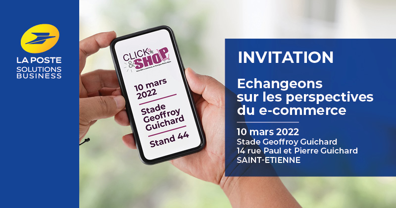 LPNews_AURA's tweet photo. #Loire | RDV mardi 10 mars au stade Geoffroy Guichard #SaintEtienne sur le salon #ClickandShop et venez rencontrer les équipes @LaPosteBusiness et Colissimo, pour vous accompagner dans vos projets #ecommerce https://t.co/AuFLjS7wvL