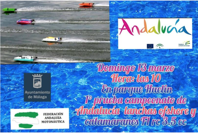 El próximo domingo 13 de marzo en el lago del parque Huelin