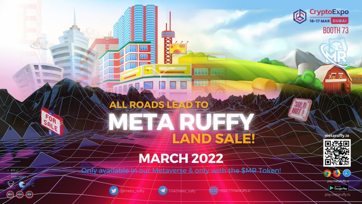 ralph67104064's tweet photo. Hope you all been watching @meta_ruffy! The most relentless teams out there on the journey to success!30dys young & already have a #metaverse 10K #NFTs sold out,market place,staking platform,4 major exchanges and land sales coming🔥we will see you at #CryptoExpoDubai2022 #Booth73 https://t.co/mWLydzmTW5
