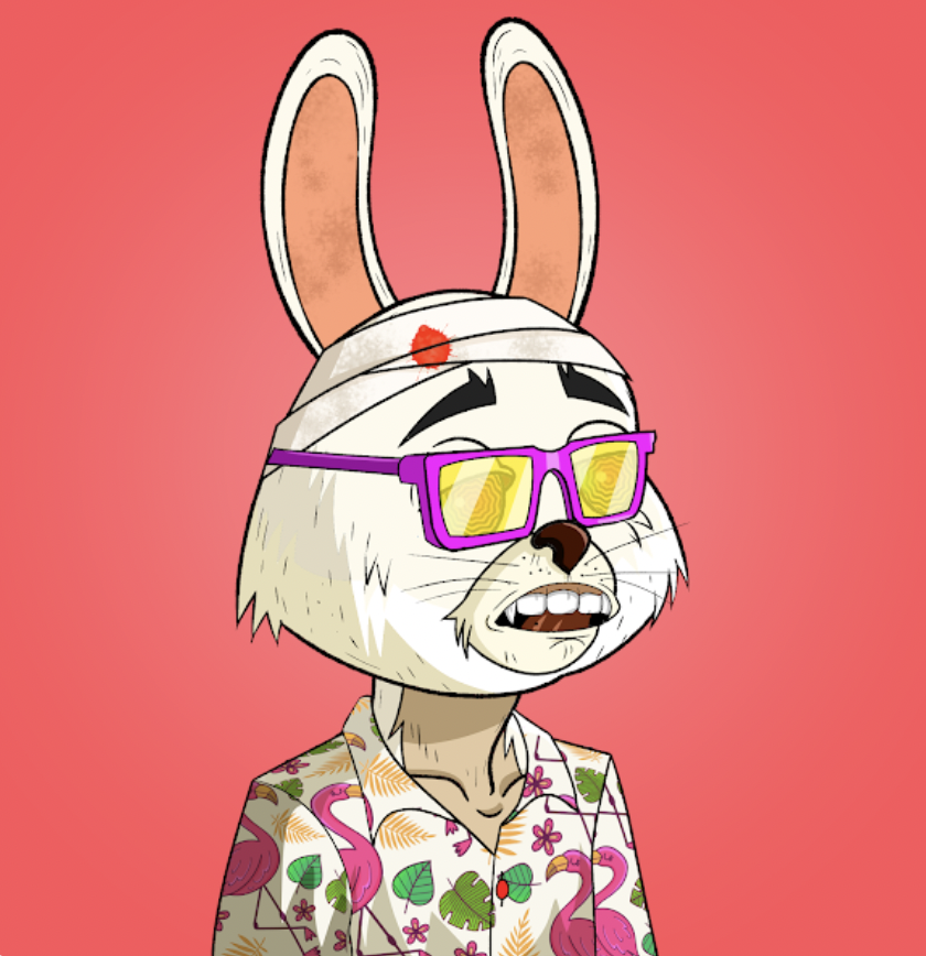 the hypnotized eyes and Hawaii shirt is all me!! owning a bunny will get you a baby bunny airdrop, weekly give aways and the WL for the upcoming project for Shinobi Bunny ,that has beautiful art work! 
<a href="/TheLazyBunnyNFT/">Lazy Bunny NFT</a> <a href="/shinobibunnynft/">Shinobi Bunny NFT</a>  
#nft #nfart #bunnyfollowsbunny