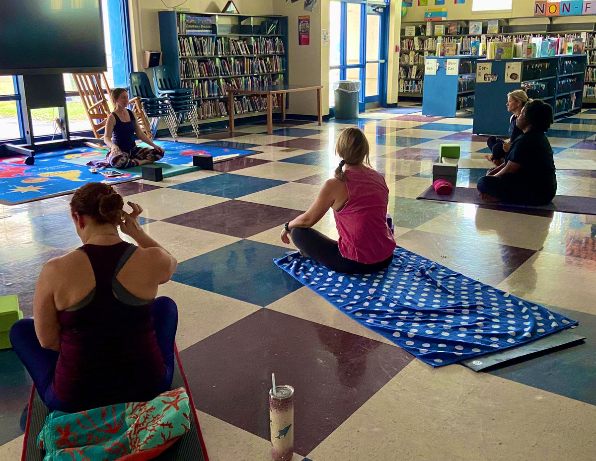 What’s the best way to wrap up a day of mindfulness? With restorative yoga and guided meditation. Thanks Sun Yoga Tampa for helping our teachers unwind. #SELday