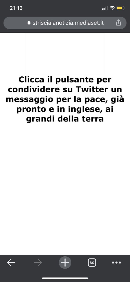 GCugge's tweet photo. @Striscia @marcocc Dal QR code si finisce su questa pagina. E il@messaggio non compare da nessuna parte. Perciò non si può neanche copiare. Mettete a posto 🙏 https://t.co/PefSUZoxkh