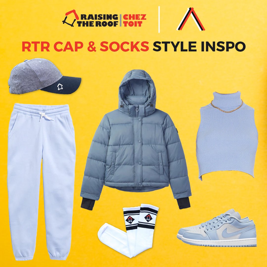 Raising the Roof Cap and Socks 🧢 🧦 - Stylish and helps end homelessness. 🏡 Here’s a HIM & HER fashion inspiration on how to style @raisingtheroofcanada’s cap and socks!

Shop the cap and socks today! 🛍 
toques.raisingtheroof.org/store?team=FXV…

#atoqueforahome #raisingtheroof #rtrtoque