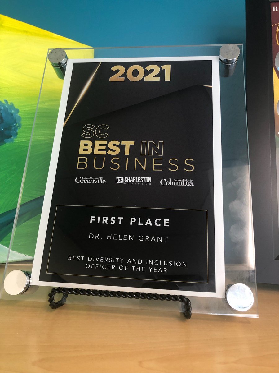 TonyGrantSC's tweet photo. Congratulations Dr. Helen Nelson Grant on your First Place recognition for being 2021’s Best Diversity and Inclusion Officer in the state of South Carolina!  Your family is extremely proud of you! Praise God for whom all blessings flow! https://t.co/yhaxExdhNb