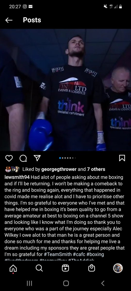 LewSmith94's tweet photo. Thanks boxing it's been a blast. Thanks to my sponsors you are all the reason I could live this dream @dneventsltd @dneventslogist1 @Think_SR @chrisjones_1982 #TeamSmith #theaddick #cafc #teamwilkey https://t.co/x6j6f2m7ot
