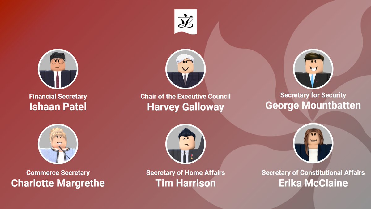 With many plans for Hong Kong being implemented soon, I’m proud to announce the formation of the Executive Council. I'm confident in each member's experience for their given position. I look forward to their input and diversity of ideas to make Hong Kong an even better place.