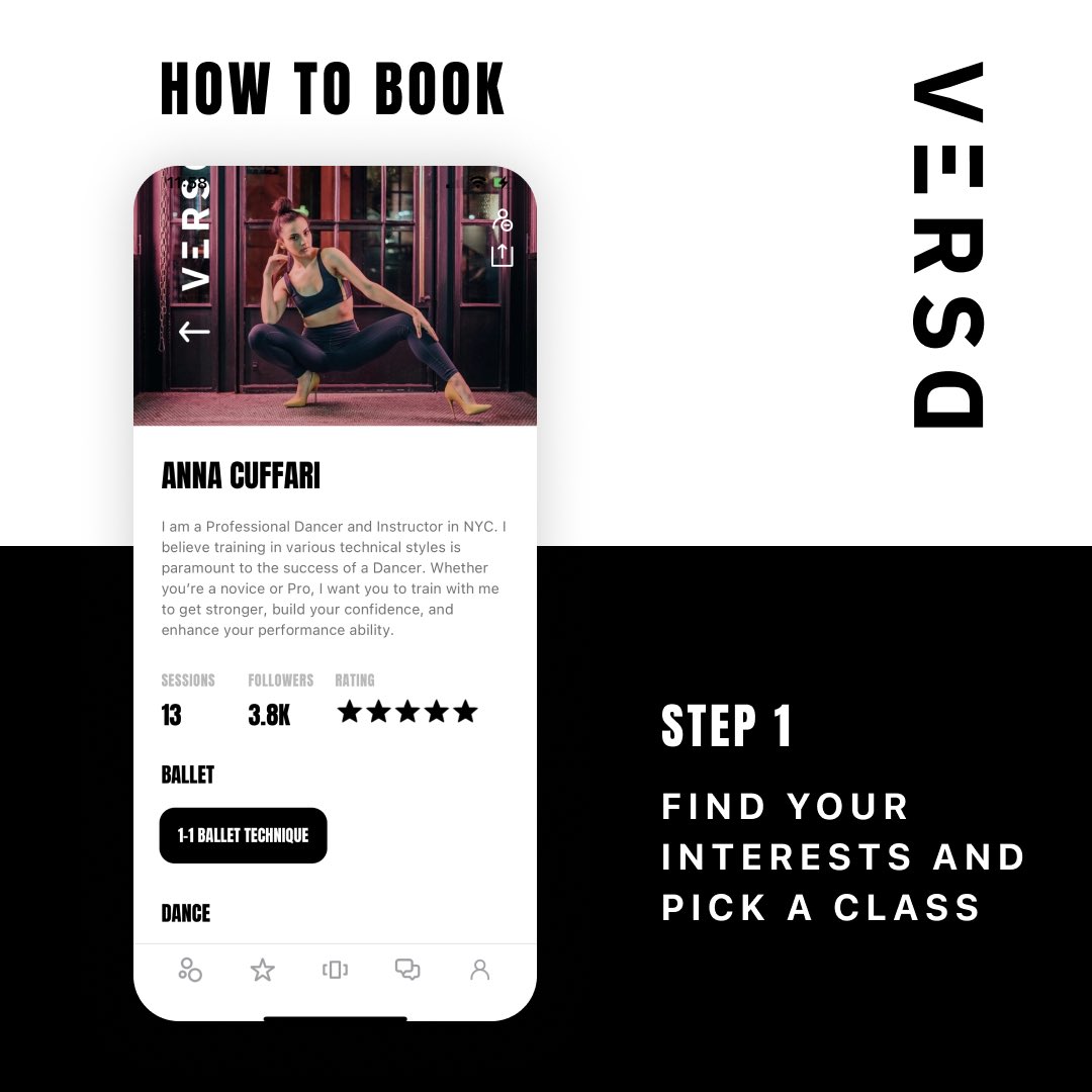 versdofficial's tweet photo. We've eliminated the hassle of back-and-forth DM's, unclear pricing and unlisted schedules, so that learning from the most inspiring people is as simple as 123! Go find inspiration on the app now!

#versd #versdapp #app #howto #book #lessons #nytalent #nyc #newyork #daretodream https://t.co/PtA6XQS47u