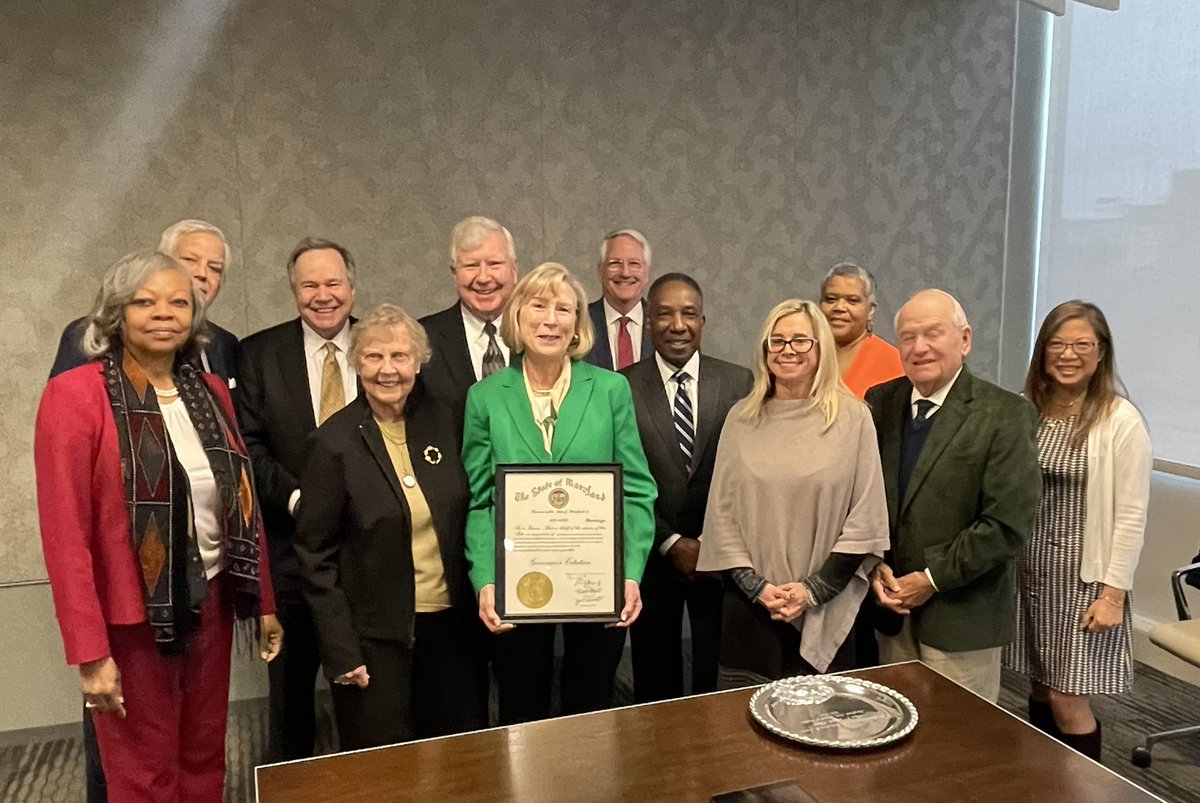 AlRedmerJr's tweet photo. I had the privilege of presenting our Board Chair, Ann Ansel, with a citation from @GovLarryHogan today to honor and recognize her service to @MarylandAuto.

Ann is resigning from the
Board at the end of the month as she and her husband are relocating to South Carolina. https://t.co/siANNNvDfq