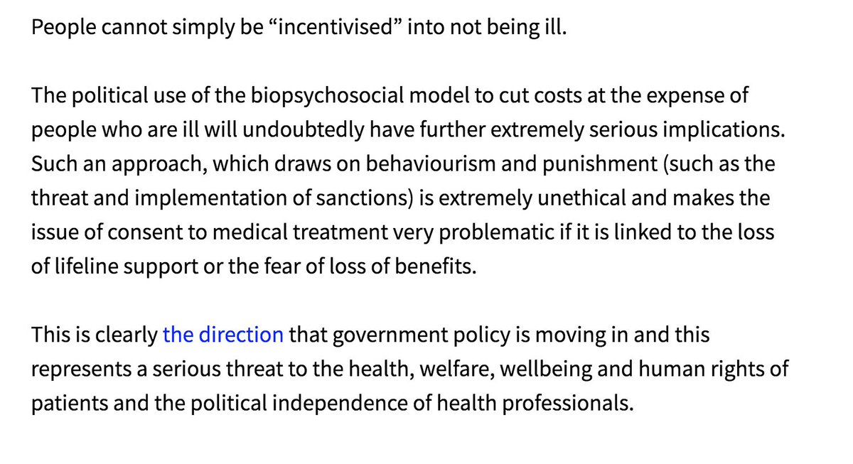 "People cannot simply be “incentivised” into not being ill."