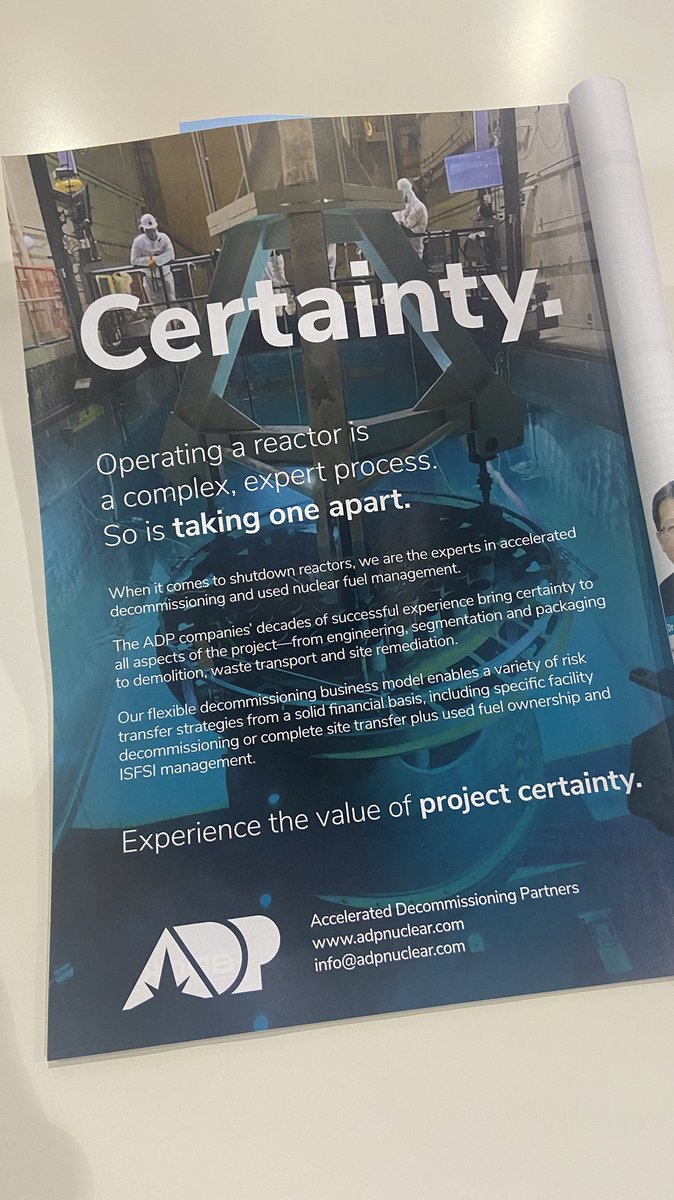 ADPnuclear's tweet photo. On your way back from a presentation in the #WMSym2022 Exhibit Hall, stop by the nearby @neimagazine booth and pick up the February issue with our Certainty ad and contact us about #DecomDoneRight. https://t.co/jejHIpIf9e