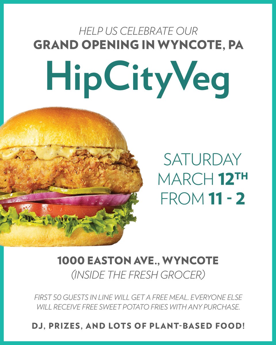 AvivaGoldfarb's tweet photo. Free plant-based food alert--join us Saturday to celebrate store #11. #wyncote #montgomerycountypa #elkinspark https://t.co/FfzX3aFMg5
