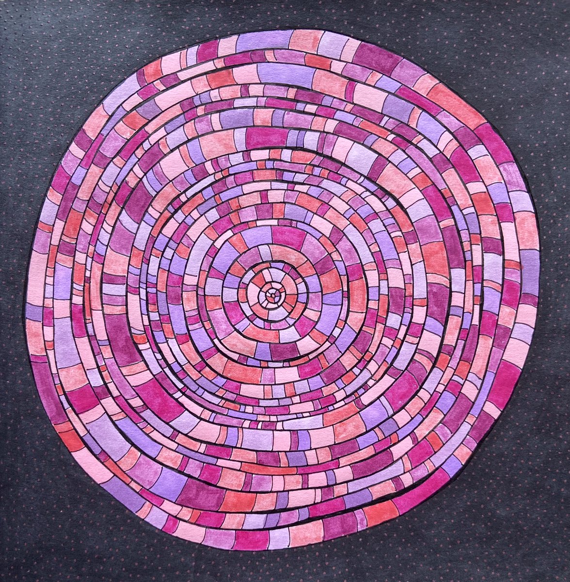 _electroncloud_'s tweet image. Going deep: A hand-drawn spiral representing inner peace.
Ink and paper.
 #teia #hicetnun #cleanNFTs  #nongenerative
Available @ teia.art/electroncloud