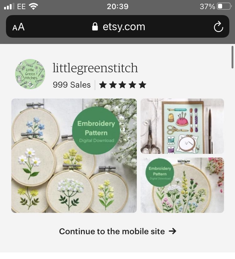GreenStitches's tweet photo. Oh who is going to be my 1000th sale?

I’m very excited about this.

Here’s my Etsy:

https://t.co/T0sYhUXNlp…

#EtsySeller #etsy #embroidery https://t.co/8AbD2mNoC2
