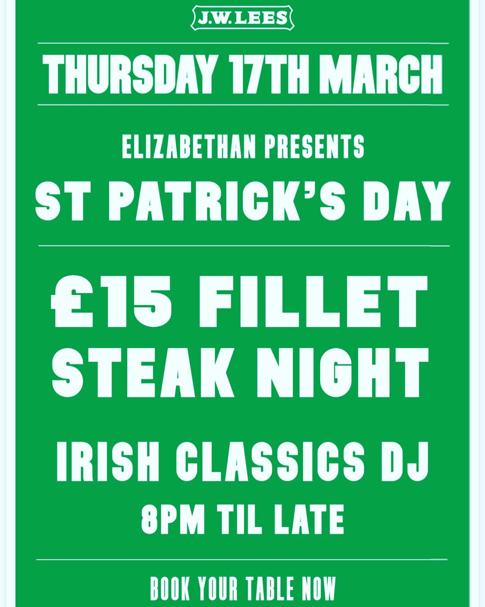 Celebrate St Patrick’s day with us ☘️ Get your tables booked now, Enjoy our fillet steak offer and join us for a good old Irish jig 💃🏼 🕺🏼 ☘️ 🍺 #celebrate #music #dance #stpatricksday #steak #offer