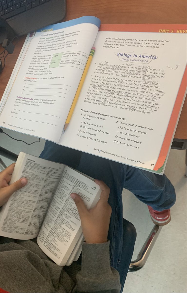 Griseg30's tweet photo. Absolutely love seeing and hearing our ELs using multiple strategies for reading comprehension! They were so proud of themselves for being able to understand the question and use text evidence. Great job! Thank you Ms. O at @VenturaElement1 @OCPS_MSD #dictionaryskills #ellsmatter https://t.co/LCB8cezSd5
