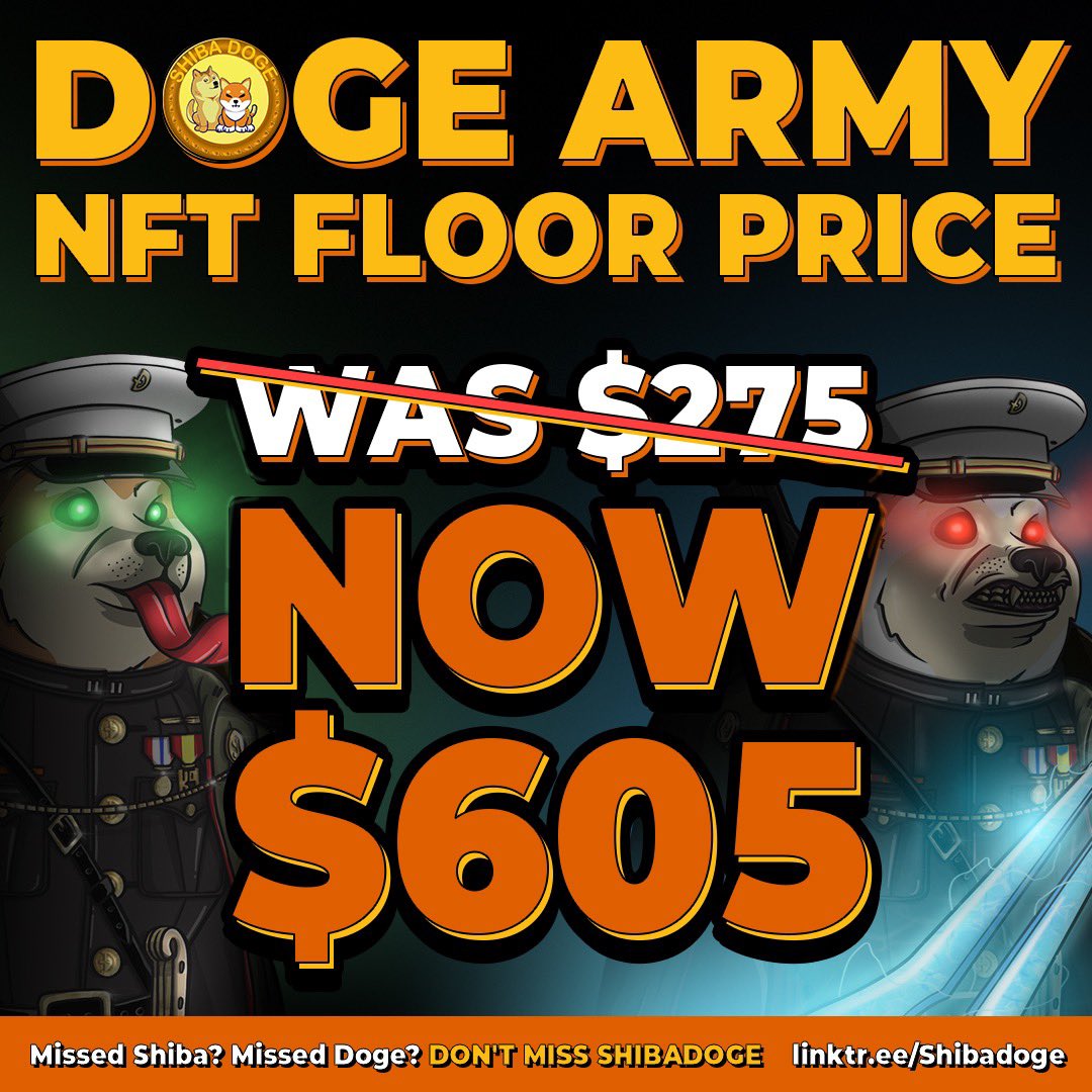 RealShibaDoge's tweet photo. Check that floor, babyyyyyyyyyy!

#crypto #cryptocurrency #shiba #shib #doge #dogecoin #shibadoge #tothemoon #🚀 #wagmishibadoge #wagmi #nft #nftcommunity #dogearmy https://t.co/6HrhNV1tLf
