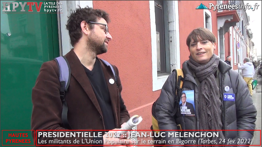 HPyTv's tweet photo. Présidentielle 2022. Les militants de Jean-Luc Mélenchon en campagne à Tarbes. Sur @HPyTv La Télé des Pyrénées les deux chefs de file de l’Union Populaire des Hautes-Pyrénées :: https://t.co/jvuiHL3hjc
#TeledesPyrenees #TeledeTarbes #HPyTv #Presidentielle2022 #JeanLucMélenchon https://t.co/wQMEeotNEK