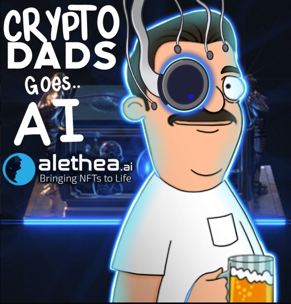 CryptoDadsNFT's tweet photo. The CryptoDads collection will officially be featured on @real_alethea (https://t.co/XRioxBTBCm) as AI trainable characters🤖.

We will be live on spaces with them this Thursday at 12PM EST.

We will be talking about how it works + doing giveaways!🚀

https://t.co/PdKZWUTKpd https://t.co/D2P608Qayy