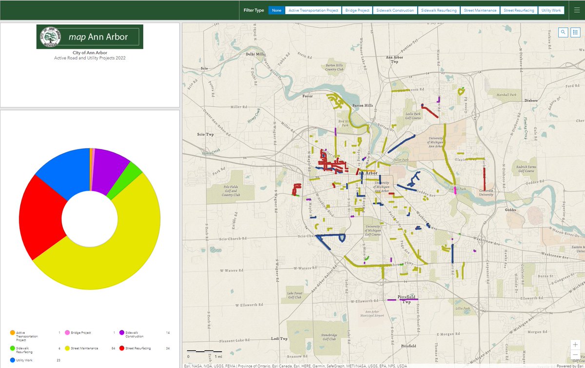 The City of Ann Arbor is releasing its list of road and sidewalk projects scheduled for construction in 2022. All projects are listed online at a2gov.org/roadconstructi…. Projects and schedules are subject to change.
