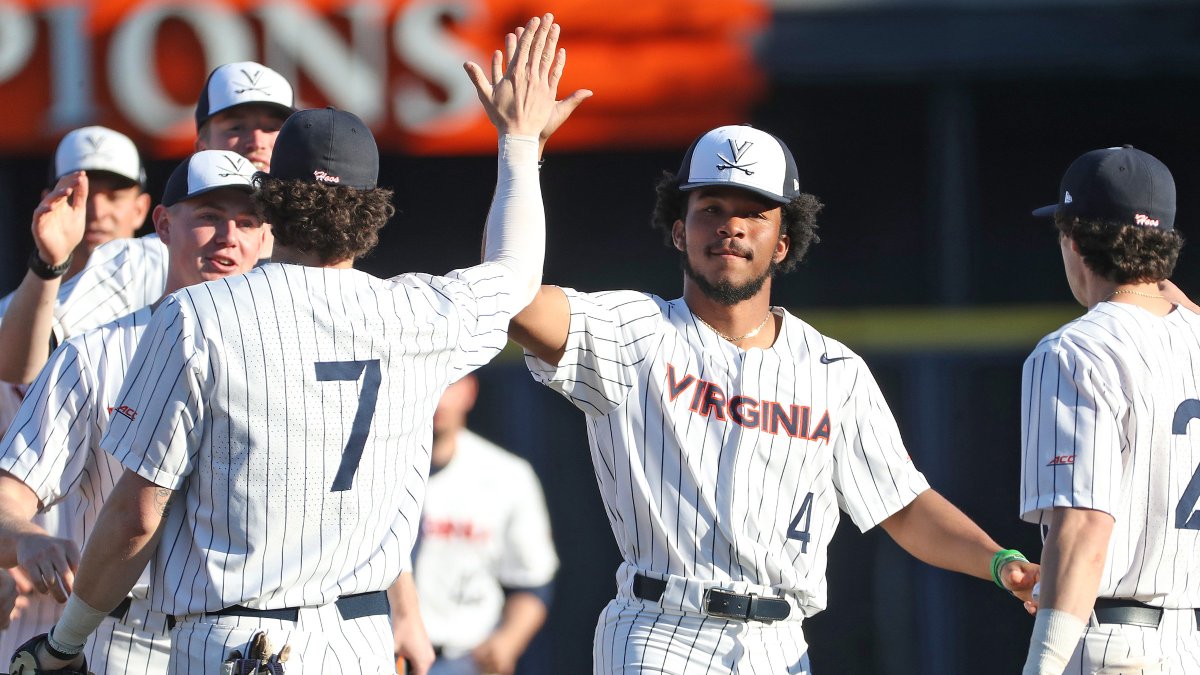 UVABaseball's tweet photo. ✅ Nine-game homestand 

9️⃣-0️⃣
• 129 runs (14.3 runs/game)
𝗣𝗿𝗼𝗴𝗿𝗮𝗺 𝗥𝗲𝗰𝗼𝗿𝗱: 9-straight 10+ run efforts
• 1.78 ERA
• .984 fielding %
• 24,596 total attendance

Quick stop in Durham this weekend, we'll be back March 15! #GoHoos https://t.co/l4ziHWtDx1