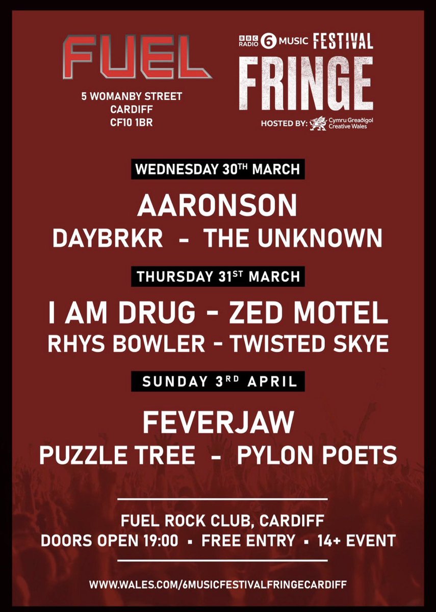 Come and see us FOR FREE in <a href="/FuelCardiff/">Fuel Rock Club</a> it’s our first Cardiff show and we know loads of you from there, so please come and say hi