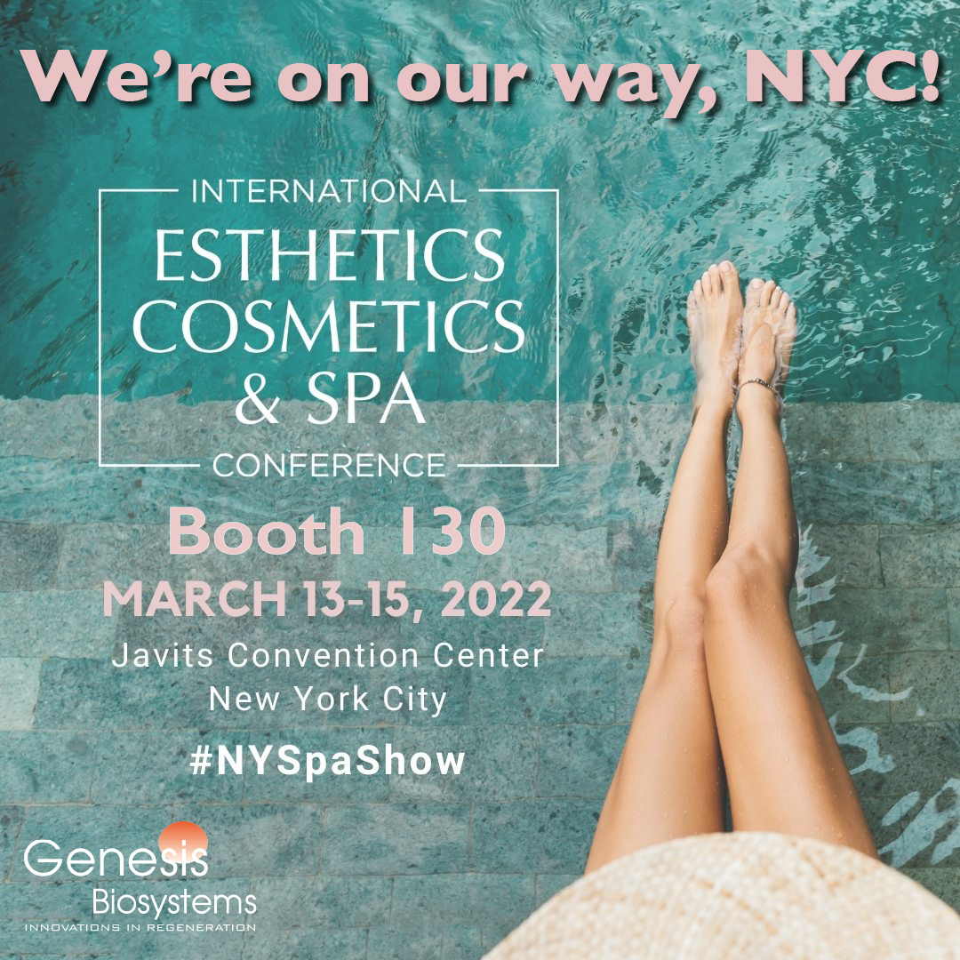 GenesisBio's tweet photo. We're super excited to be at @International Esthetics, Cosmetics &amp; Spa Conferences #NYSpaShow this year! Come visit us on March 13-15 in Booth 130!

#dermafrac #GenesisBiosystems #microneedling #infusion #exfoliation https://t.co/YItjIMn3La